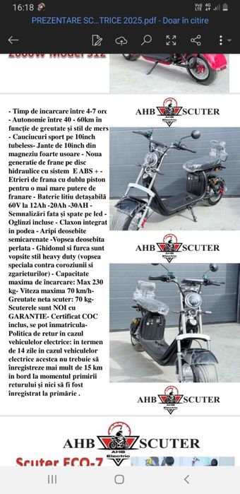 Scutere electrice varinata nou