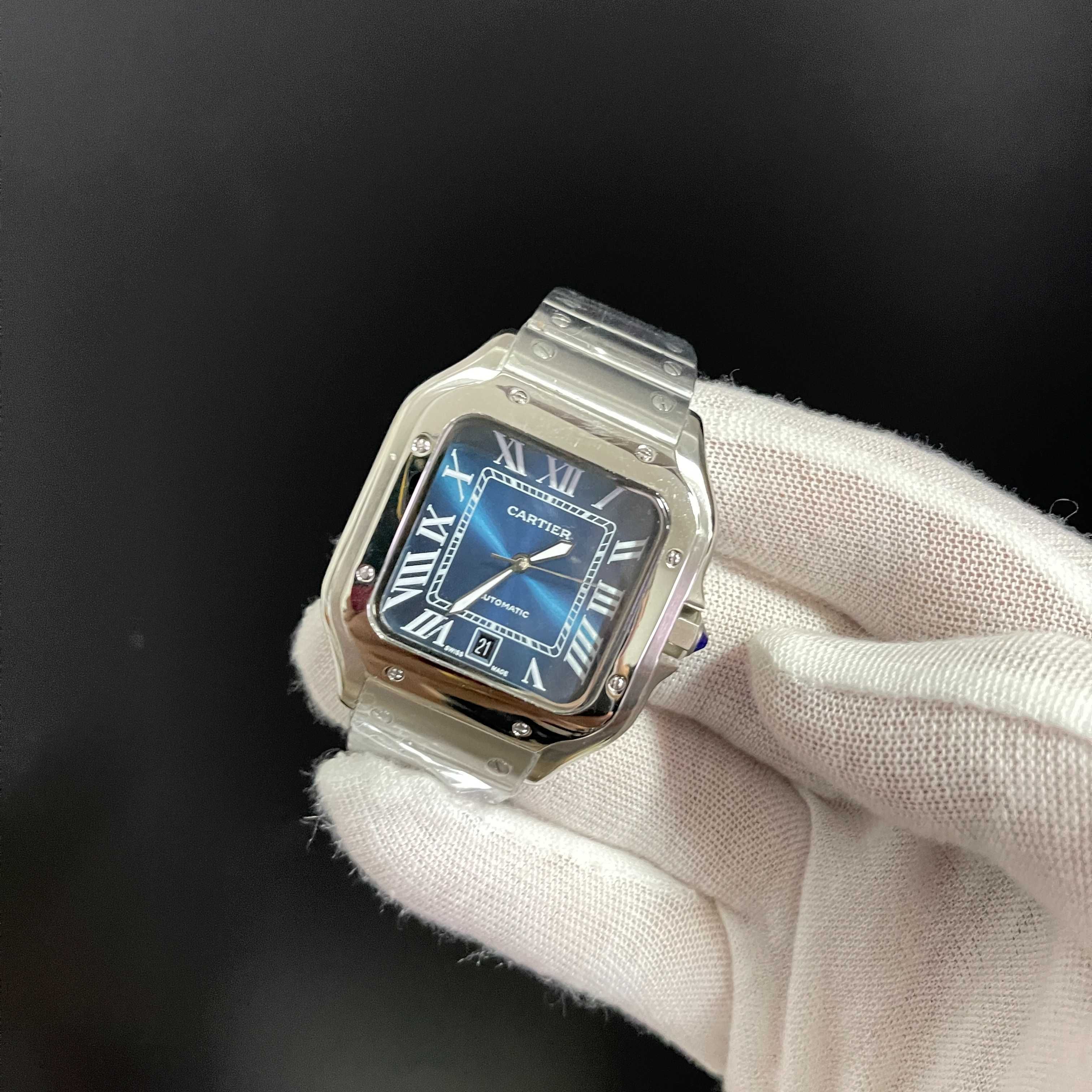 Мъжки автоматичен часовник Cartier Santos de Cartier Blue