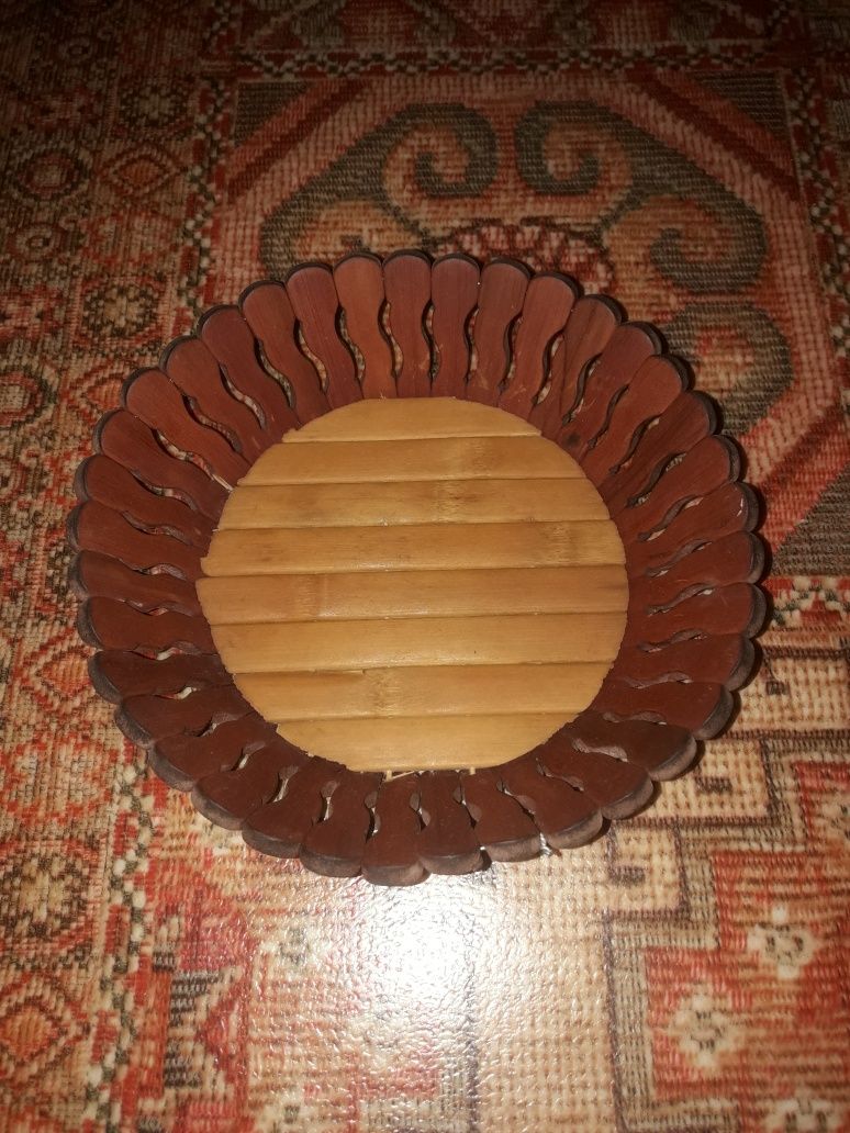 Деревянная тарелка Хлебница Диаметр 21 см
