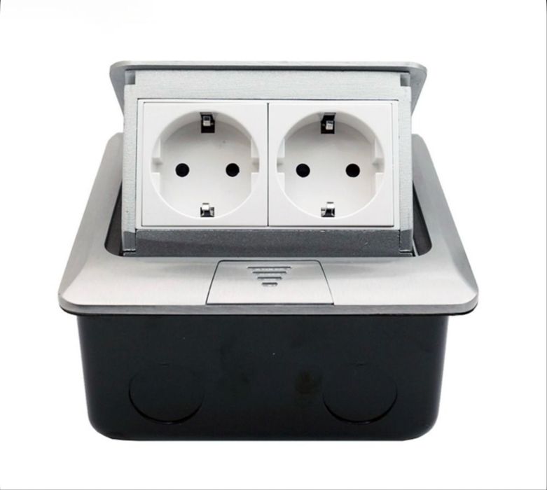 Новая напольная розетка алюминий