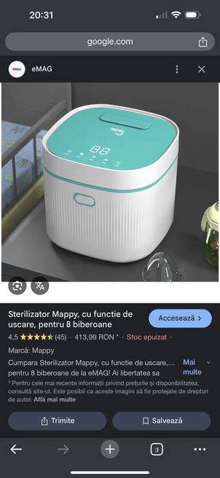 Sterilizator biberoane