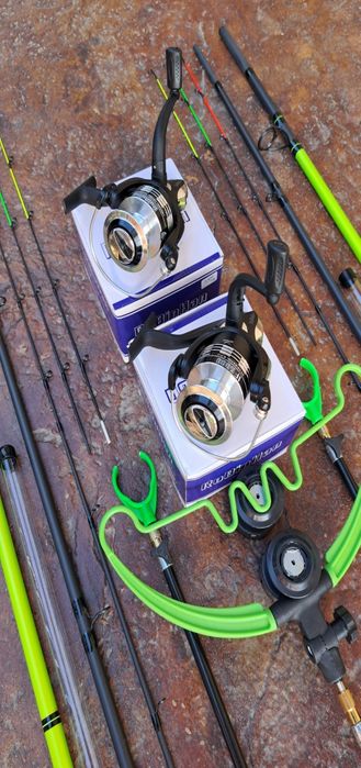 Set Feeder Carbon Robinhan Bolentino PRO 180gr, 3,90m+2 Mulinete 5000