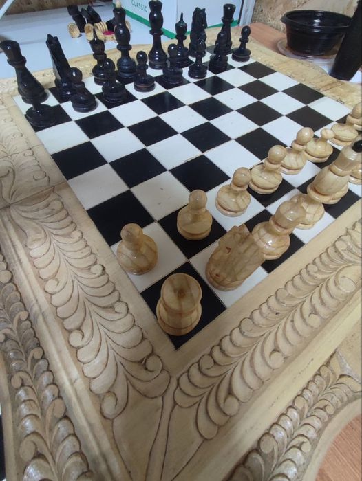 Шахматная доска и нарды 2 в 1  ручное изделие из березы