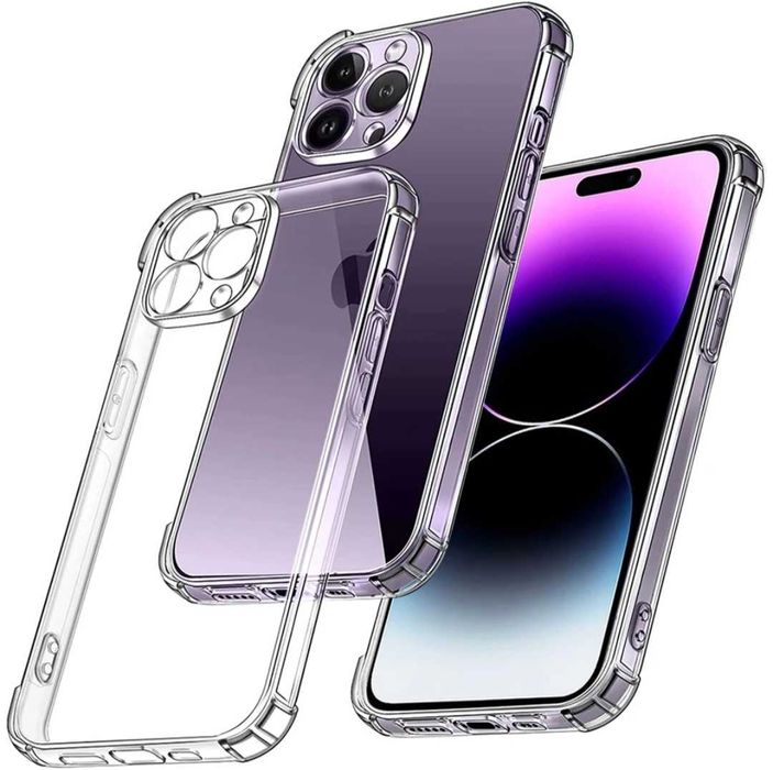 Set - Folie de Sticla + Husa AntiSoc iPhone 11 12 13 14 15 16 Pro Max