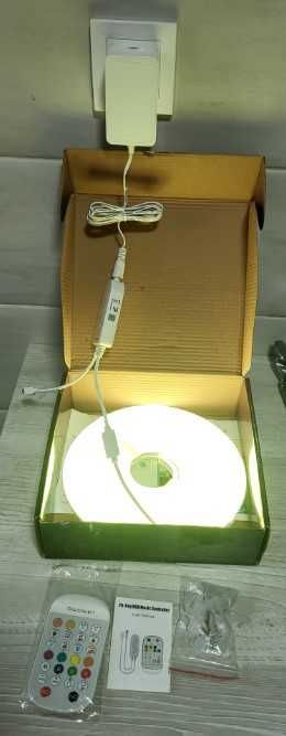 Banda LED neon flexibila 5-10-30ml alb / tub luminos in forma de Limba