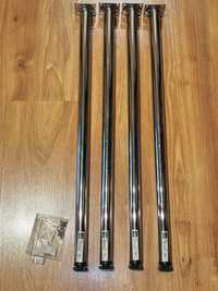 Set 4 picioare masa Dolle (Germany), reglabile, metal, cromate, H. 70