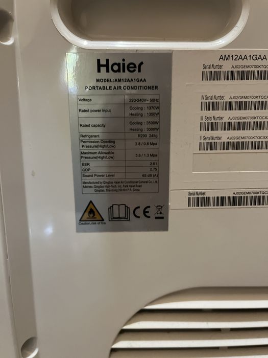 Мобилен климатик Haier model: AM12AA1GAA