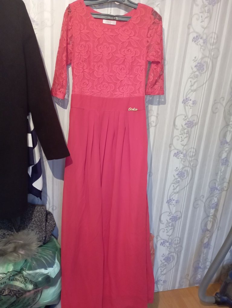 Розовое,длинная платье. Женская одежда