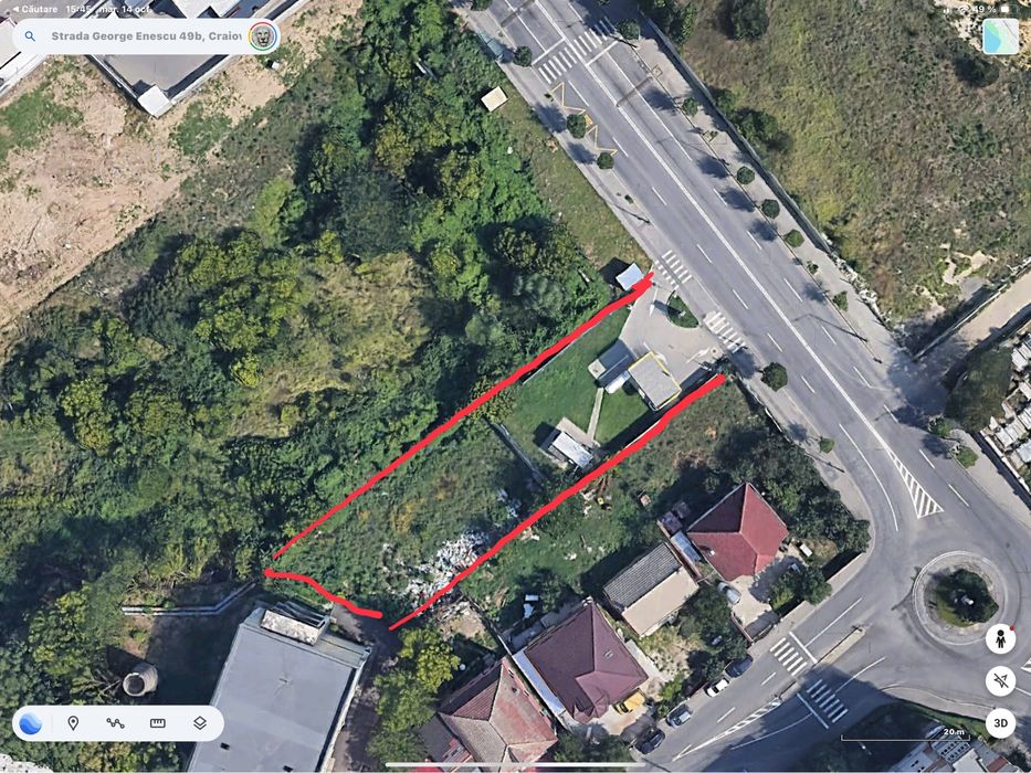 Inchiriez Teren Craiova - 1300 mp, Str. George Enescu, Stradal