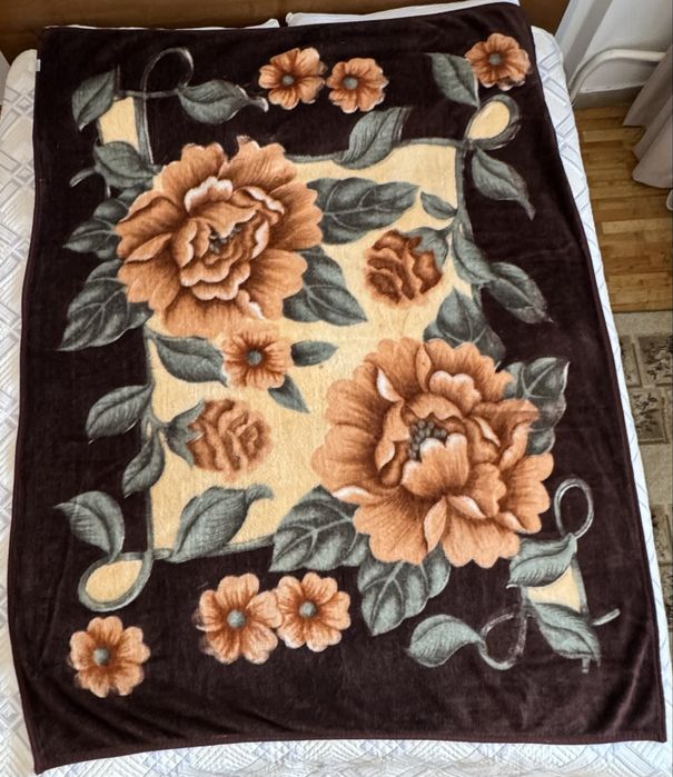 Плюшевый плед-одеяло, полуторка, 1 шт.