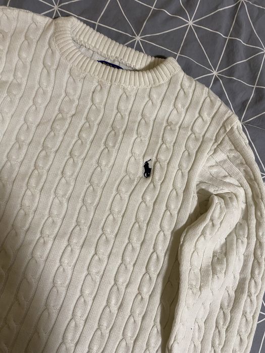 Pulover Ralph Lauren bărbați, crem, mărimea M – purtat o singură dată