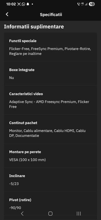 Se vinde monitor Aoc  in perfecta stare de funcționare fara defecte