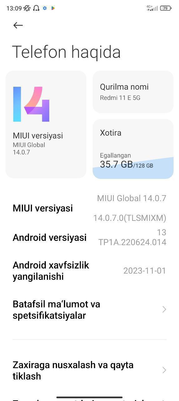 Redmi note 11 E 5g