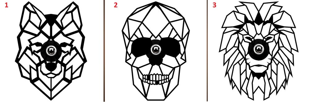 INEDIT,aplică,lampa,proiectează umbra mărită pe perete, CRANIU,LUP,LEU