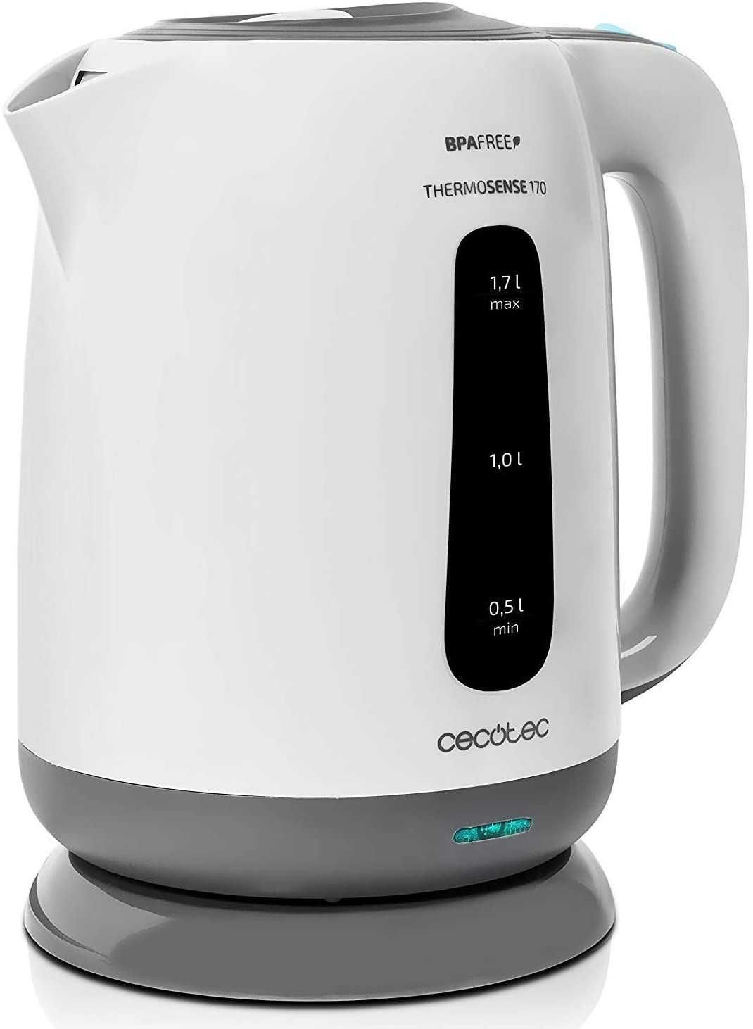 Електрическа кана Cecotec - Thermosense 170, 2200W, 1.7 l, бяла