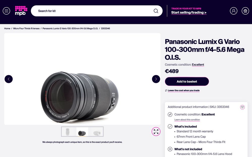 Panasonic Lumix G Vario 100-300mm f/4-5.6 Mega O.I.S. MFT