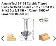 Freza cu rulment pt lemn, profesionala, Amana Tool / Router Bit