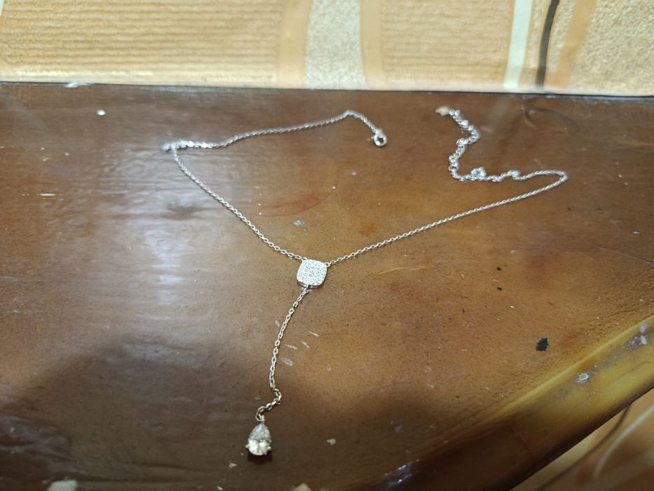 Серебряная цепочка с фианитом