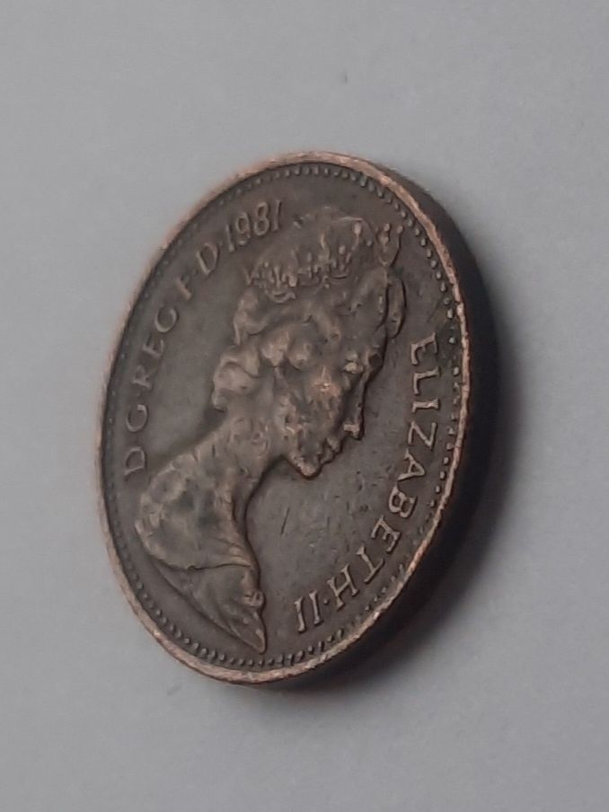 Moneda 1 new penny din anul 1981