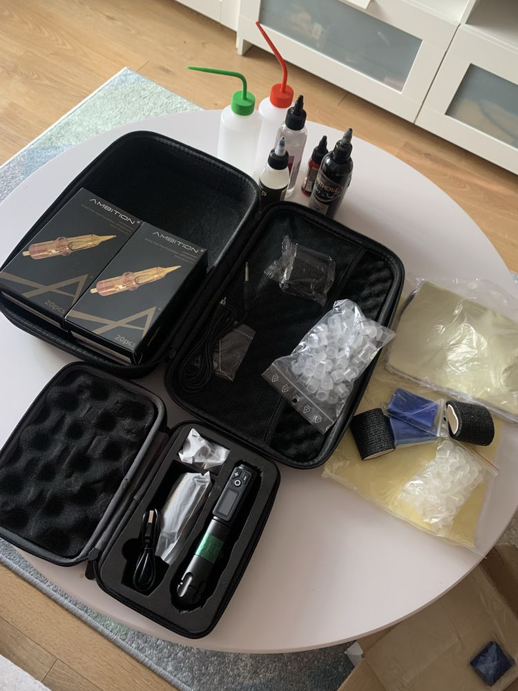 Aparat de tatuat Ambition, kit complet + toate consumabilele necesare