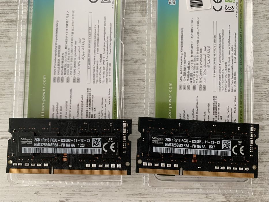 Hynix 2 x 2GB DDR3-1600 SODIMM PC3-12800 NON-ECC 204pin