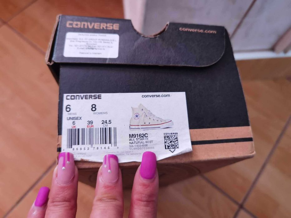 Tenisi unisex Converse Chuck Taylor All Star Hi M9162C, Crem, noi