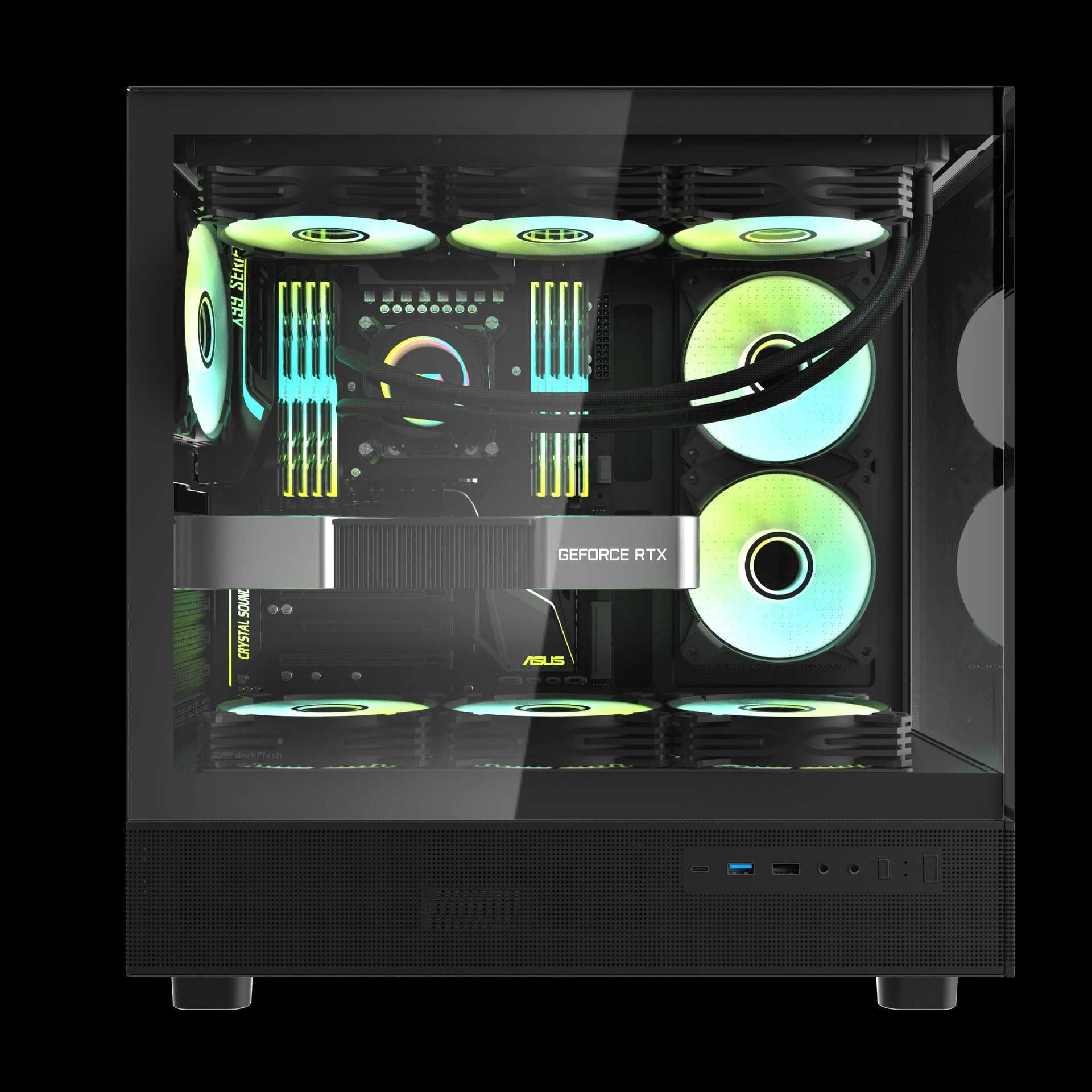 [НОВЫЙ] Корпус DarkFlash DPX90 BLACK (with 4 fans)
