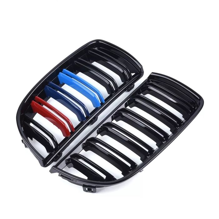 Grile Duble Bmw E90 E91 FL 2005 2008 Negru lucios Culori M