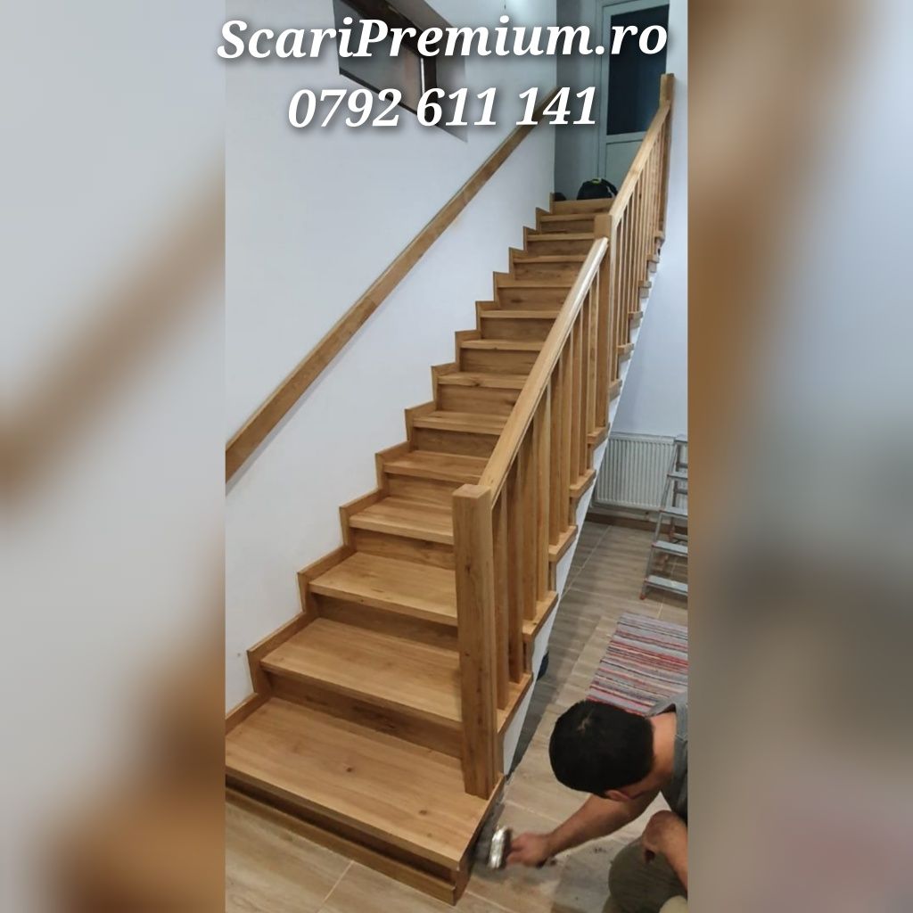 Scari stejar, scari lemn masiv, trepte stejar, scari moderne,scari lux
