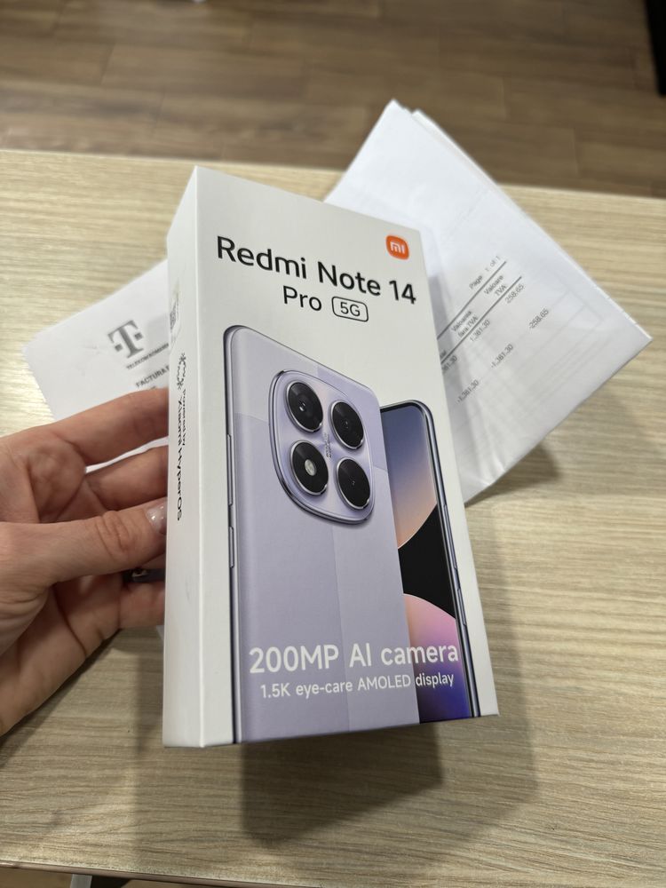Xiaomi Note 14 Pro, 8GB RAM, 256GB, 5G, Black, NOU/Sigilat, Garantie!