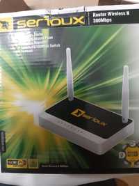 Router Wireless-N Serioux SRX-WR300WH, 2 antene, Black / White