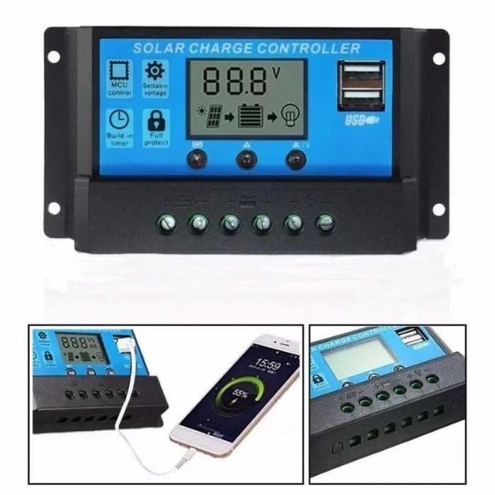 Panou solar 100w si controler iluminat televizor gard electric cabana