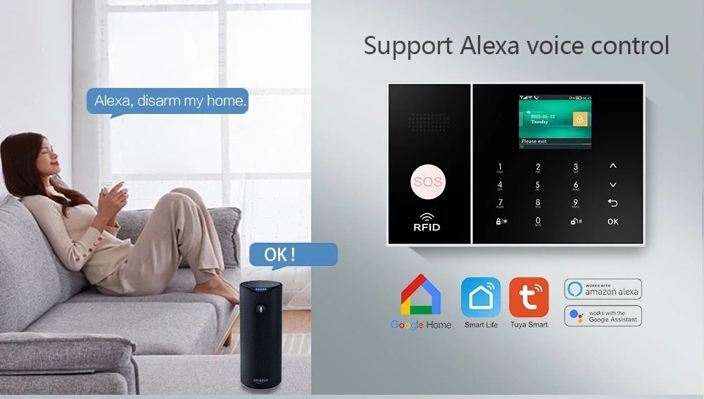 Смарт безжична домашна алармена система 4G WIFI GSM Tuya Alexa