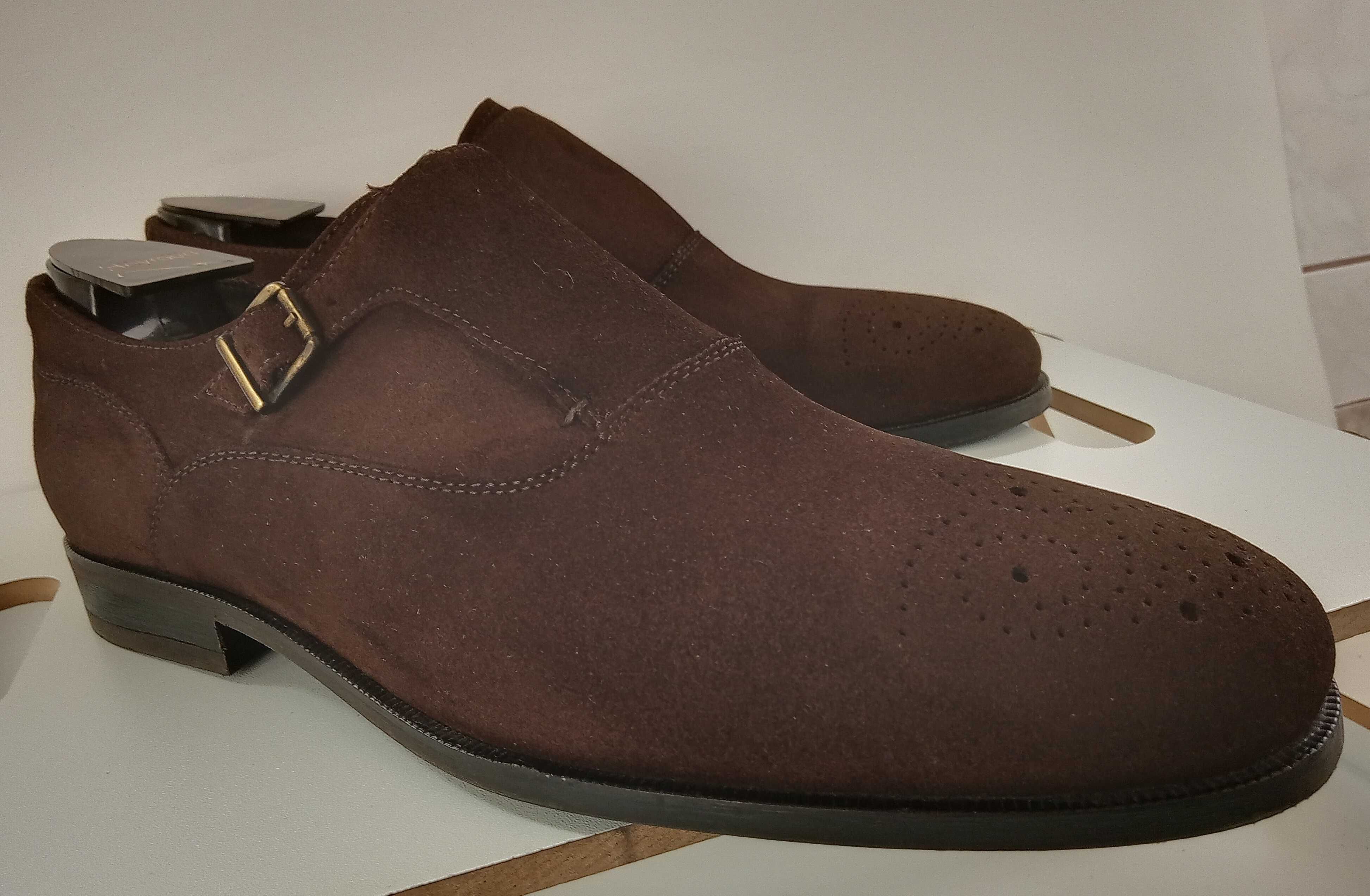 Pantofi monk premium Massimo Dutti 44 piele naturala moale