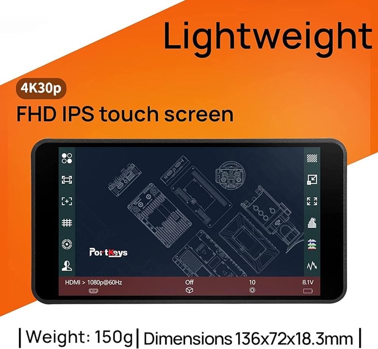 IPS 5" HD монитор за видео камера Portkeys PT5 II преносим монитор