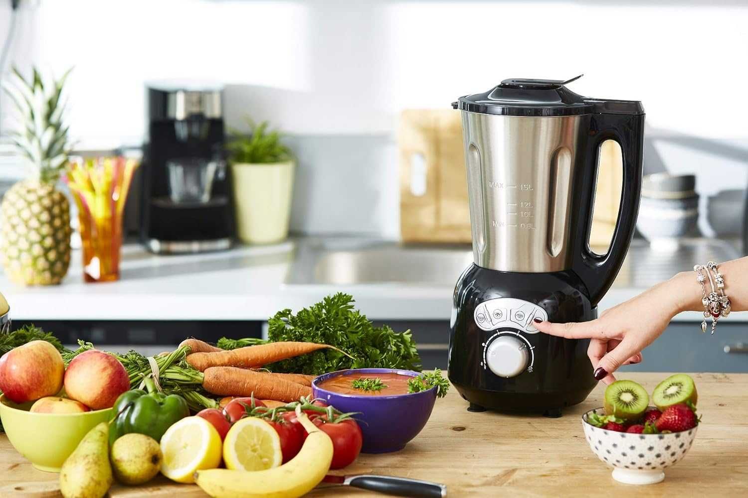 Загряващ Блендер Senya SYCP-HB008N,Пюрирана супа,Готвене на пара,1400W