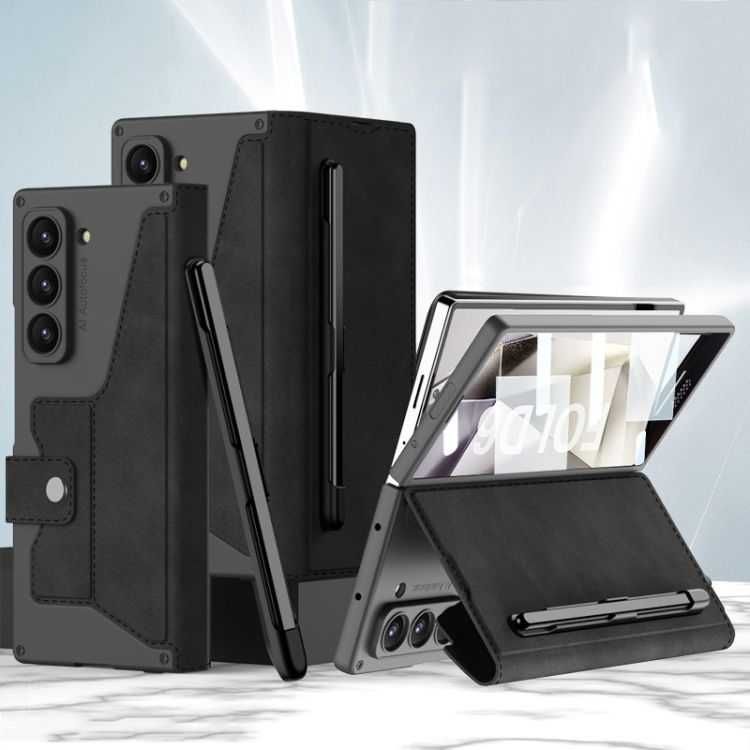 Husa flip carte+Folie SAMSUNG Galaxy Z Fold6 5G/Fold 6 modele diferite