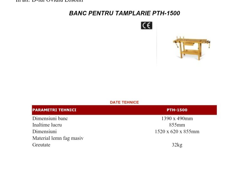 Vand banc tamplarie nou si strung de lemn