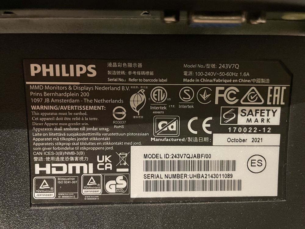 Monitor Philips 24” full HD