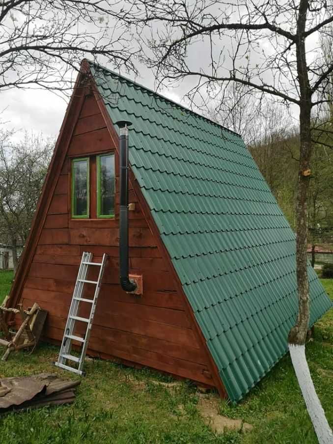 Cabana tip A Frame si casa din structura de lemn de vanzare la comanda