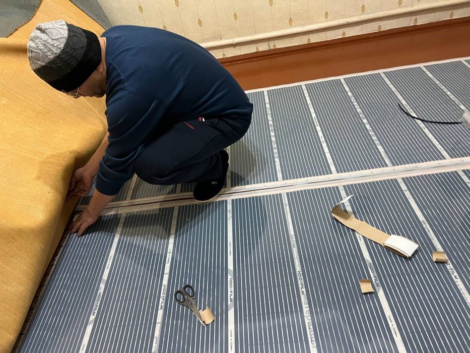 ustanofka elektricheskovo tyoplovo pola. tyoʻpliy poʻl oʻrnatamiz