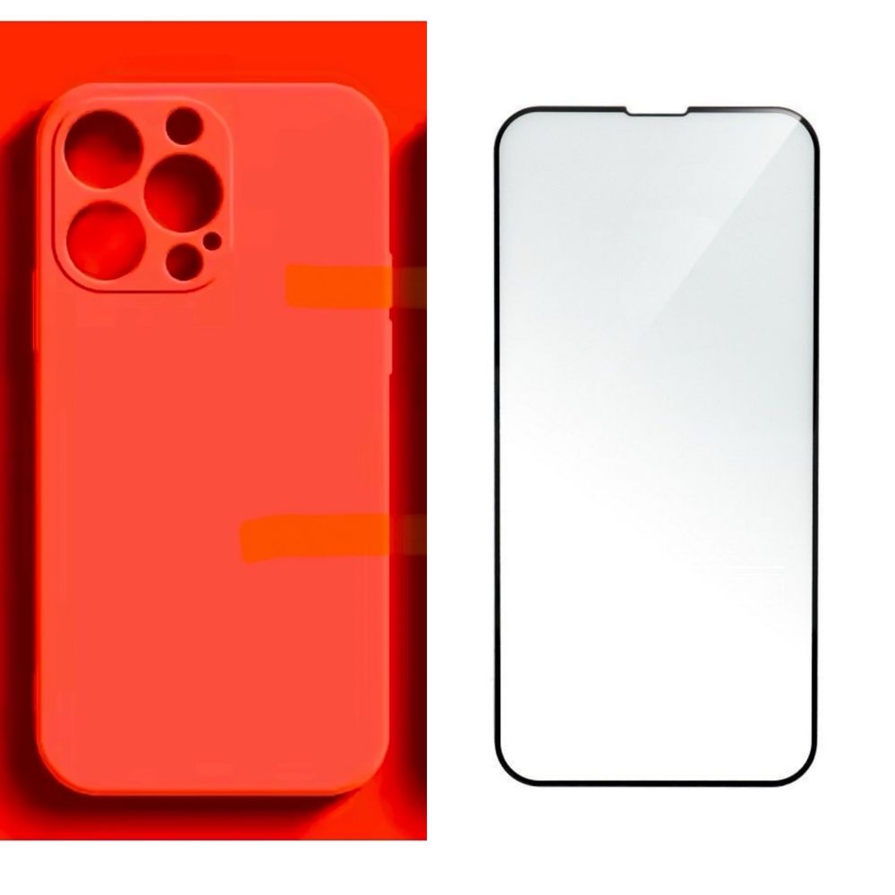 Husa Silicon Colorata si Folie Sticla Iphone 11/12/13/14/15/16 PRO MAX