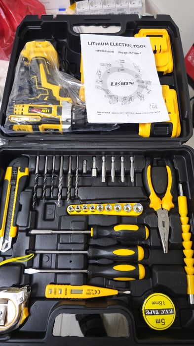 Trusa Bormasina- 2 Acumulatori 48V- Percutie, 30 de Accesorii