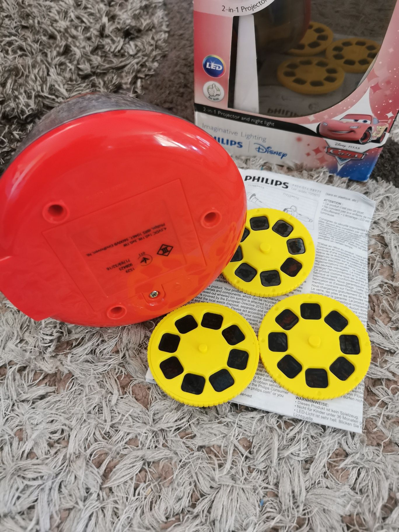 Нощна LED лампа и прожектор Philips, Disney Pixar Cars,
