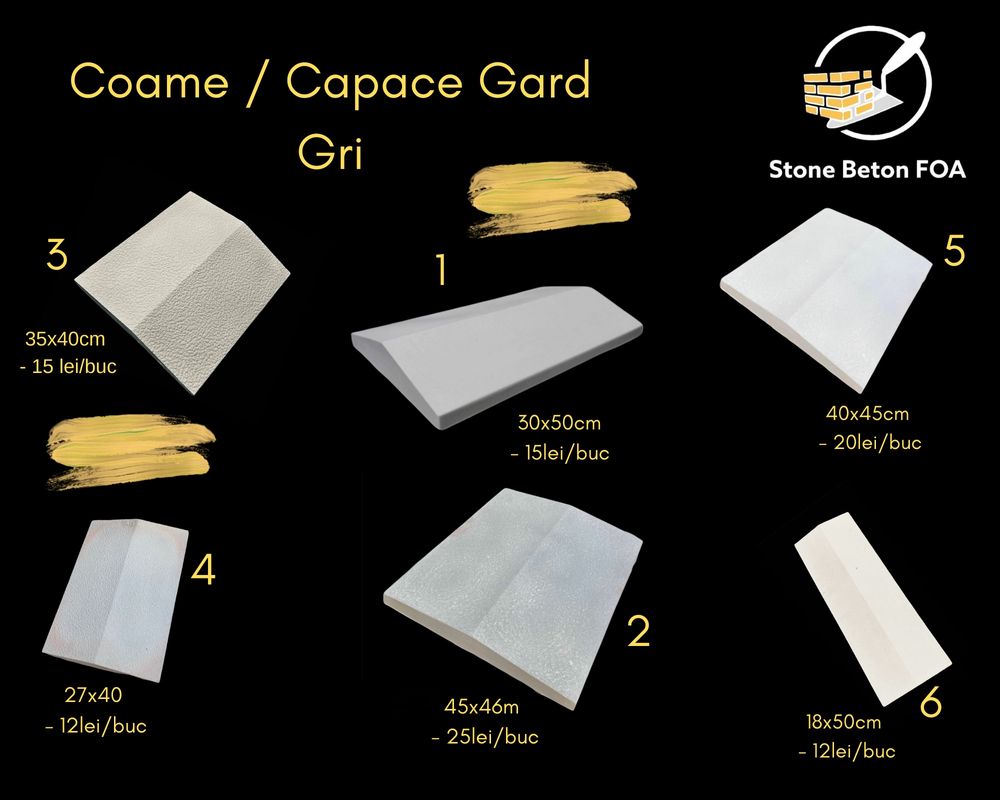 Accesorii Gard / Coame / Capace / Palarii / Piatra Decorativa