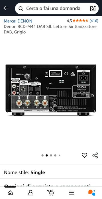 Micro sistem Hi-Fi Denon Rcd-M41DAB