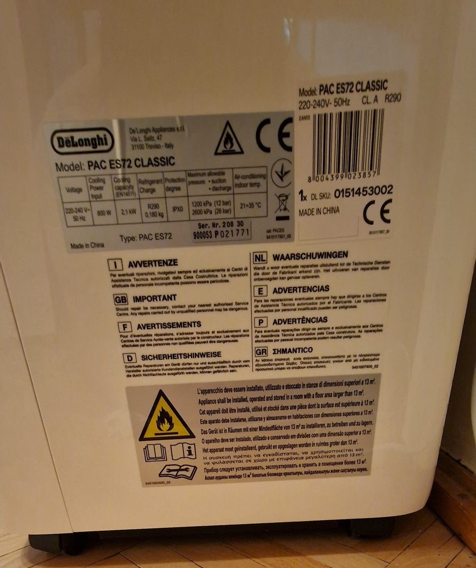 Продавам мобилен климатик Delonghi