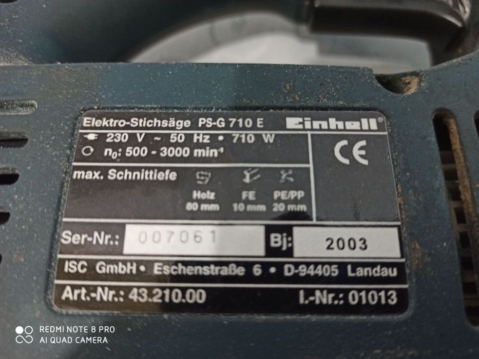 Прободен трион-Зеге Einhell PS-G710 е Професионално 710 W