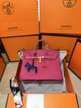 Geanta dama hermes birkin 35cm roz cu accesorii aurii