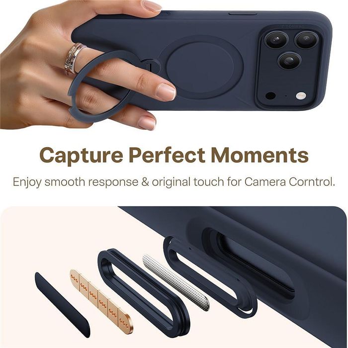 Калъф torras qpro silicone series за iphone 17 pro в тъмносин цвят
